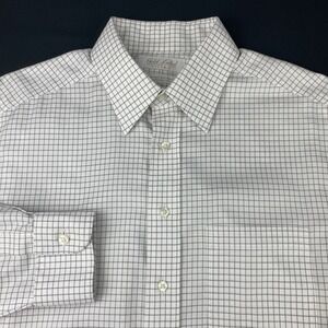 Roundtree & Yorke Gold Label Dress Shirt Mens 15.5-34 White/Gray Checks NWOT!